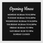 Zakelijke openingstijden teken, Boutique Retail St Raamsticker (Vel)