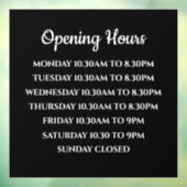 Zakelijke openingstijden teken, Boutique Retail St Raamsticker (Vel 3)