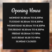 Zakelijke openingstijden teken, Boutique Retail St Raamsticker (Vel 2)