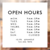 Zakelijke openingsuren Eenvoudig Professioneel Raamsticker (Vel 2)