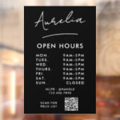 Zakelijke openingsuren handtekening logo QR-code Raamsticker (Vel 2)