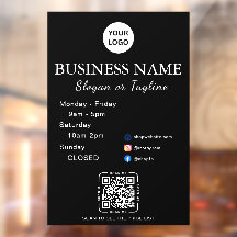 Zakelijke openingsuren Modern Schrift & QR, social