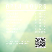 Zakelijke openingsuren QR-code Raamsticker (Vel 3)