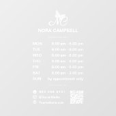 Zakelijke openingsuren QR-code sociale media picto Raamsticker (Vel)