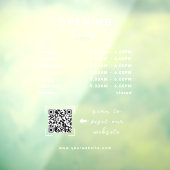 Zakelijke openingsuren QR-code transparant Raamsticker (Vel 3)