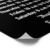 Zakelijke openingsuren Zwart & Wit Sjabloon Poster (Hoek)