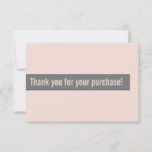 ZAKELIJKE ORDER BEDANKT moderne insert roze grijs (Voorkant)