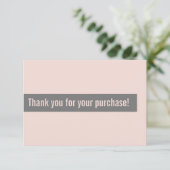 ZAKELIJKE ORDER BEDANKT moderne insert roze grijs (Staand voorkant)