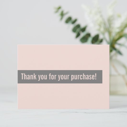 ZAKELIJKE ORDER BEDANKT moderne insert roze grijs (Staand voorkant)