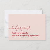 ZAKELIJKE ORDER BEDANKT moderne insert roze rood (Voorkant)