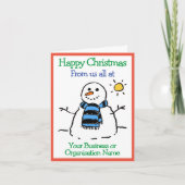 Zakelijke organisatie Snowman Company kerst Kaart (Voorkant)