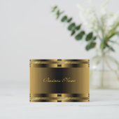 Zakelijke Oude Gouden Art Deco Visitekaartje (Staand voorkant)