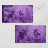 Zakelijke Paarse  Floral Texture Visitekaartje (Voorkant / Achterkant)