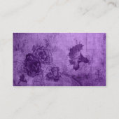 Zakelijke Paarse  Floral Texture Visitekaartje (Achterkant)