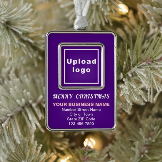 Zakelijke Paarse portretrechthoek omhuld Verzilverd Omlijst Ornament (Boom)