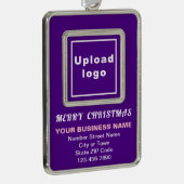 Zakelijke Paarse portretrechthoek omhuld Verzilverd Omlijst Ornament (Rechts)