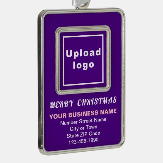 Zakelijke Paarse portretrechthoek omhuld Verzilverd Omlijst Ornament (Rechts)