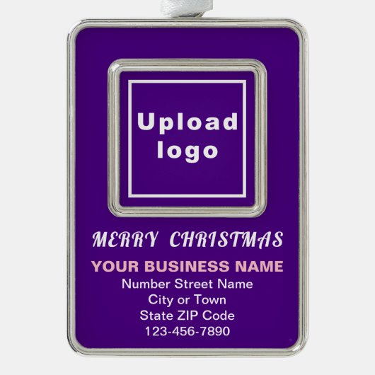 Zakelijke Paarse portretrechthoek omhuld Verzilverd Omlijst Ornament (Voorkant)