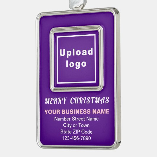 Zakelijke Paarse portretrechthoek omhuld Verzilverd Omlijst Ornament (Links)