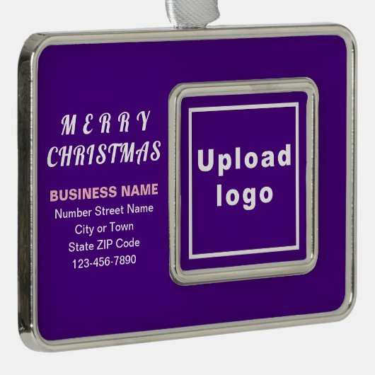 Zakelijke Paarse rechthoek Verzilverd Omlijst Ornament (Rechts)