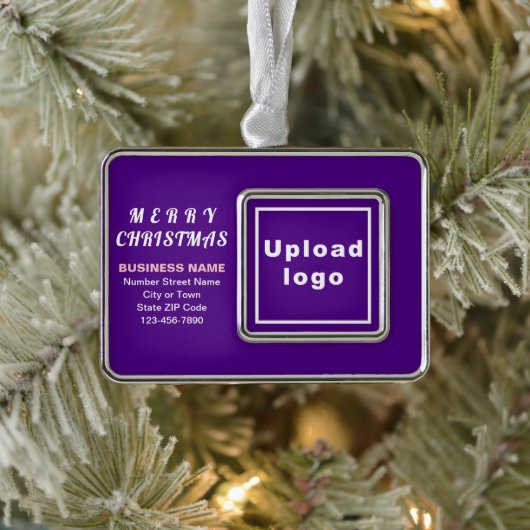 Zakelijke Paarse rechthoek Verzilverd Omlijst Ornament (Boom)