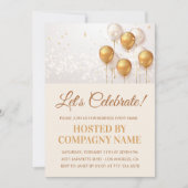 Zakelijke partij nodigen Ballons Gold uit Kaart (Voorkant)