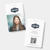 Zakelijke personeelsfoto ID met QR-code op maat Badge (Voor- en achterkant)
