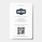 Zakelijke personeelsfoto ID met QR-code op maat Badge (Achterkant)