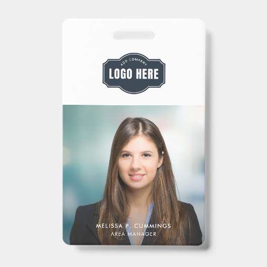 Zakelijke personeelsfoto ID met QR-code op maat Badge (Voorzijde)