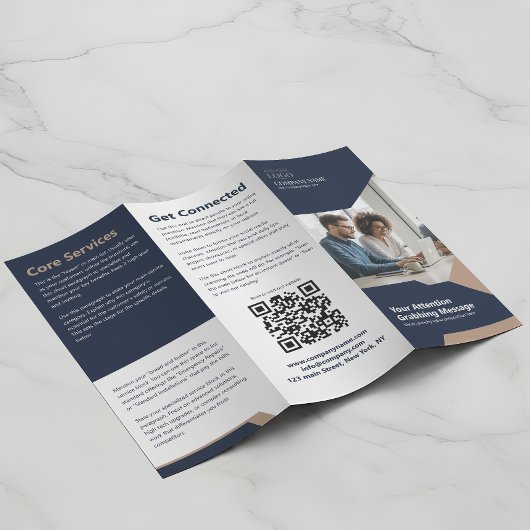 Zakelijke Portfolio Moderne Elegante Drie-Voudige Flyer