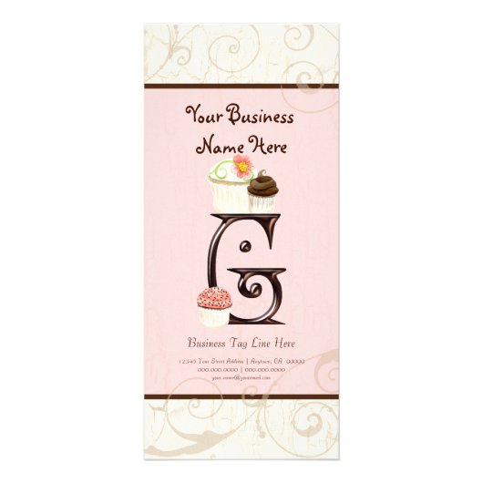 Zakelijke prijs Kaart - Letter G Monogram Dessert  (Voorkant)