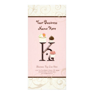 Zakelijke prijs Kaart - Letter K Monogram Dessert