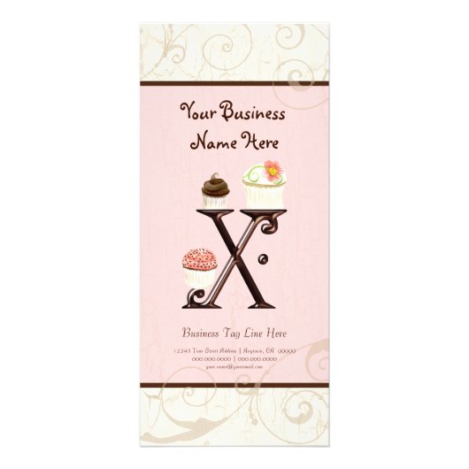 Zakelijke prijs Kaart - Letter X Monogram Dessert  (Voorkant)