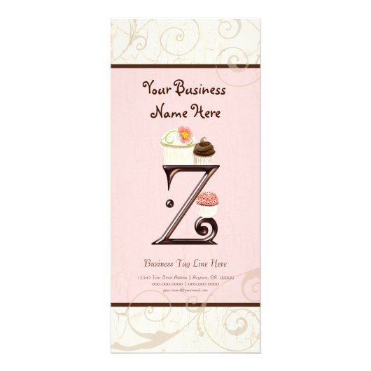 Zakelijke prijs Kaart - Letter Z Monogram Dessert  (Voorkant)