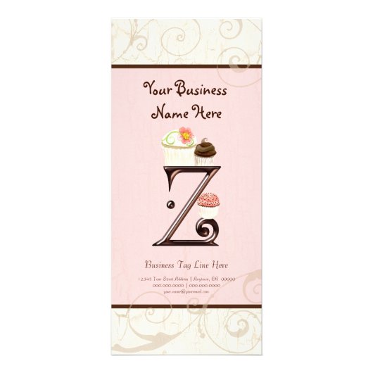 Zakelijke prijs Kaart - Letter Z Monogram Dessert  (Voorkant)