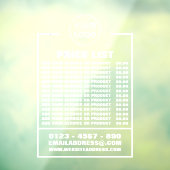 Zakelijke prijslijst, informatie en logo raamsticker (Vel 3)