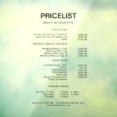Zakelijke prijslijst & openingstijden raamsticker (Vel 3)