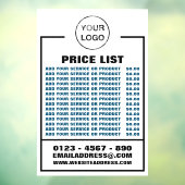 Zakelijke Prijzenlijst, Informatie en Logo Raamsticker (Vel 3)