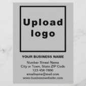 Zakelijke producten en prijzen op grijze menukaart (Achterkant)