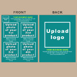 Zakelijke producten of diensten op Blauwgroen Gree Flyer<br><div class="desc">Flyer die u kunt aanpassen om uw bedrijfsmerk, producten of diensten en andere informatie van uw bedrijf te plaatsen. U kunt maximaal 4 producten of diensten aanbieden. Pas het aan en geef het aan uw klanten of klanten om uw merknaam te adverteren en om uw producten of diensten te promoten....</div>