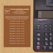 Zakelijke producten of diensten op bruinbanketbakk briefpapier