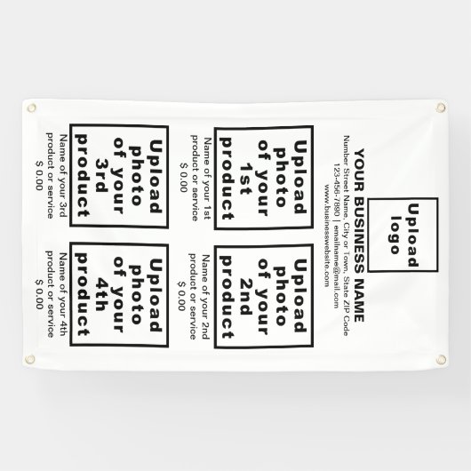 Zakelijke producten of diensten op White Banner (Horizontaal)