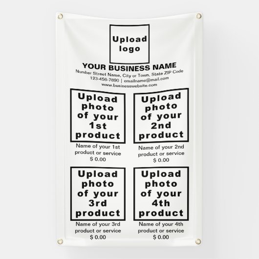 Zakelijke producten of diensten op White Banner (Verticaal)