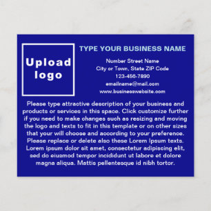 Zakelijke producten of services op blauw brochure