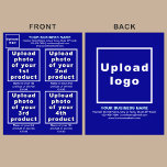 Zakelijke producten of services op blauw brochure<br><div class="desc">Flyer die u kunt aanpassen om uw bedrijfsmerk, producten of diensten en andere informatie van uw bedrijf te plaatsen. U kunt maximaal 4 producten of diensten aanbieden. Pas het aan en geef het aan uw klanten of klanten om uw merknaam te adverteren en om uw producten of diensten te promoten....</div>