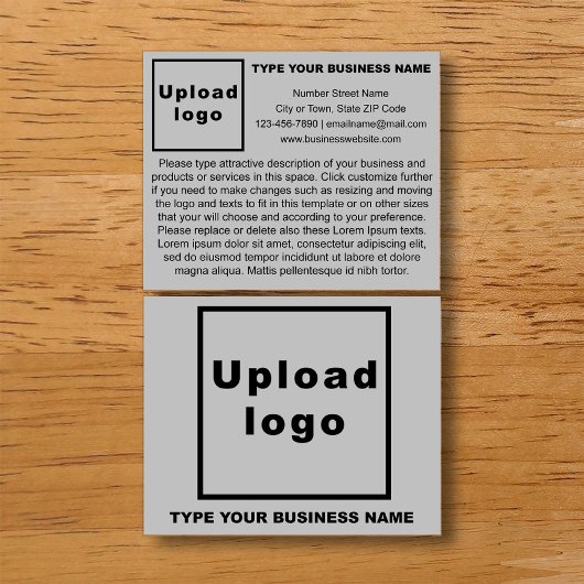 Zakelijke producten of services op grijs brochure