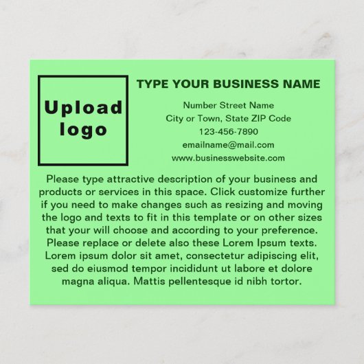 Zakelijke producten of services op lichtgroene bro flyer (Voorkant)