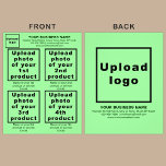 Zakelijke producten of services op lichtgroene bro flyer<br><div class="desc">Flyer die u kunt aanpassen om uw bedrijfsmerk, producten of diensten en andere informatie van uw bedrijf te plaatsen. U kunt maximaal 4 producten of diensten aanbieden. Pas het aan en geef het aan uw klanten of klanten om uw merknaam te adverteren en om uw producten of diensten te promoten....</div>