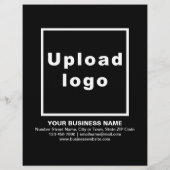 Zakelijke producten of services op zwarte brochure (Achterkant)