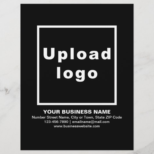 Zakelijke producten of services op zwarte brochure (Achterkant)